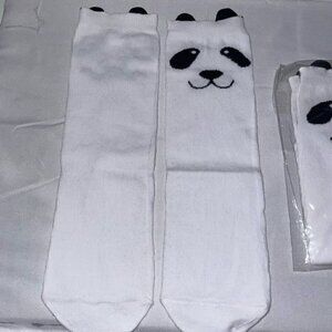 Socks Panda Toddler Knee High Boot Panda Bear Face Solid Animal Socks Pull on